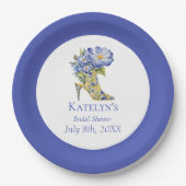 ブルーモダンチノジュリーハイヒールシューズ ペーパープレート (正面)