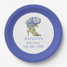 ブルーモダンチノジュリーハイヒールシューズ ペーパープレート