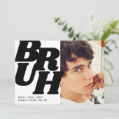 ブルーモダンティーンエイジ男の子の誕生日パーティー 招待状 (スタンド正面)