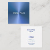 ブルーモダンテンプレートプロフェッショナルエレガントシンプル スクエア名刺 (正面/裏面)