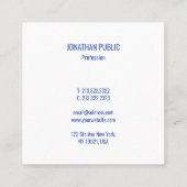 ブルーモダンテンプレートプロフェッショナルエレガントシンプル スクエア名刺 (裏面)