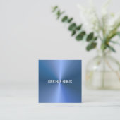 ブルーモダンテンプレートプロフェッショナルエレガントシンプル スクエア名刺 (スタンド正面)