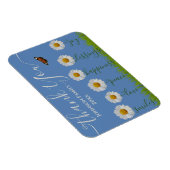 ブルーモダンデイジーフローラサンキュータイポグラフィ マグネット (右側)