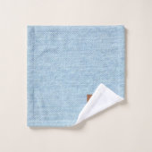 ブルーモダンデニムジーンズのテクスチャー革パッチ バスタオルセット (ウォッシュタオル)