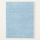 ブルーモダンデニムジーンズのテクスチャー革パッチ プランナー手帳 (裏面)