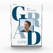 ブルーモダントレンディータイポグラフィ卒業 フォトブロック (正面)