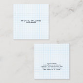ブルーモダントレンディーチェックミニマルプロフェッショナル スクエア名刺 (正面/裏面)