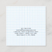 ブルーモダントレンディーチェックミニマルプロフェッショナル スクエア名刺 (裏面)