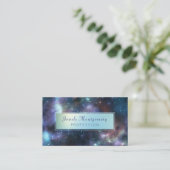 ブルーモダンネイビー銀河系スター宇宙 名刺 (スタンド正面)