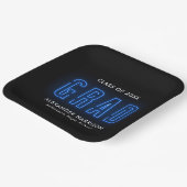 ブルーモダンネオン卒業 ペーパープレート (傾斜あり)