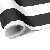 ブルーモダンハイビスカス白黒ストライプズ ラッピングペーパー (ロールコーナー)