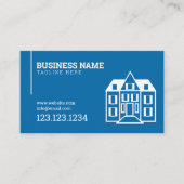 ブルーモダンハウス建物建築 名刺 (正面)