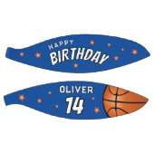 ブルーモダンハッピーバースデースターズキープサケ バスケットボール (パネル)