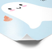 ブルーモダンハロウィーン赤ちゃんシャワー歓迎サイン フォトプリント            (角)