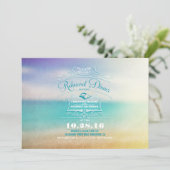 ブルーモダンバグラデーションニラビーチリハーサル 招待状 (スタンド正面)