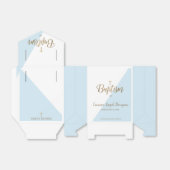 ブルーモダンバプテスマ男の赤ちゃんありがとう金ゴールドクロス フェイバーボックス (折り畳みなし)