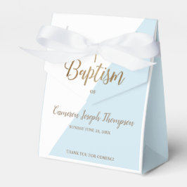ブルーモダンバプテスマ男の赤ちゃんありがとう金ゴールドクロス フェイバーボックス