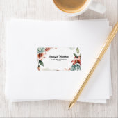 ブルーモダンバラデザイナ差出人住所ラベル ラベル (インサイチュ)