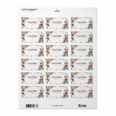 ブルーモダンバラデザイナ差出人住所ラベル ラベル (フルシート)