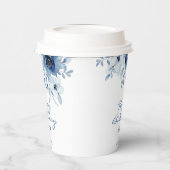 ブルーモダンバラフローラグリーナリー誕生日 紙コップ (左)