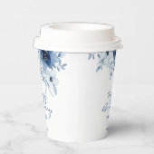 ブルーモダンバラフローラグリーナリー誕生日 紙コップ (右)