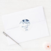 ブルーモダンバラフローラ緑の誕生日シール ラウンドシール (封筒)