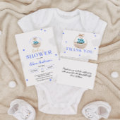 ブルーモダンバルーン男の赤ちゃんシャワー招待状 招待状