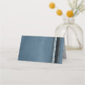 ブルーモダンバーストライプの(ユダヤ教の)バル・ミツバー プレイスカード (裏面)