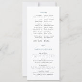 ブルーモダンバー(ユダヤ教の)バル・ミツバープログラムカードタイムライン (裏面)