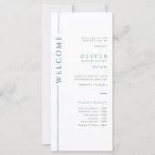 ブルーモダンバー(ユダヤ教の)バル・ミツバープログラムカードタイムライン (正面)