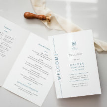 ブルーモダンバー（ユダヤ教の）バル・ミツバー折りプログラム冊子