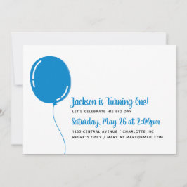 ブルーモダンバ独身のルーンバースデーパーティー 招待状