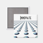 ブルーモダンパターン（の模様が）あるデザイン – イノベート マグネット (正面/裏面)