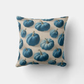 ブルーモダンパンプキン秋デザイン クッション (裏面)