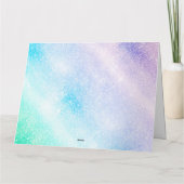 ブルーモダンパープルグリッターググラデーションラムデザイン カード (裏面)