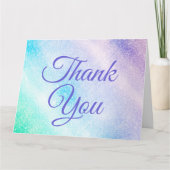 ブルーモダンパープルグリッターググラデーションラムデザイン カード (正面)