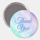 ブルーモダンパープルグリッターググラデーションラムデザイン マグネット (正面/裏面)