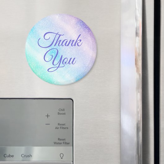 ブルーモダンパープルグリッターググラデーションラムデザイン マグネット (インサイチュ (冷蔵庫))