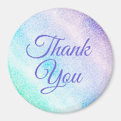 ブルーモダンパープルグリッターググラデーションラムデザイン マグネット (正面)