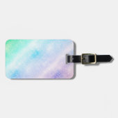 ブルーモダンパープルグリッターググラデーションラムデザイン ラゲッジタグ (正面横)