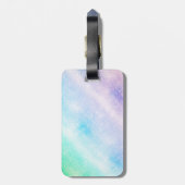 ブルーモダンパープルグリッターググラデーションラムデザイン ラゲッジタグ (裏面縦)