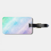 ブルーモダンパープルグリッターググラデーションラムデザイン ラゲッジタグ (裏面横)