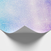 ブルーモダンパープルグリッターググラデーションラムデザイン ラッピングペーパー (角)
