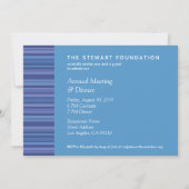 ブルーモダンパープルストライプアクアビジネスディナー 招待状 (裏面)