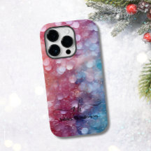 ブルーモダンピンクグラデーショングリッターシモノグラムのック