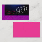 ブルーモダンピンクパープルシンプル名刺 名刺 (正面/裏面)
