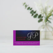 ブルーモダンピンクパープルシンプル名刺 名刺 (スタンド正面)