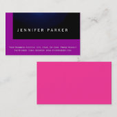 ブルーモダンピンクパープルシンプル名刺 名刺 (正面/裏面)