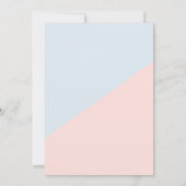 ブルーモダンピンクベビーおもちゃ赤ちゃんシャワー 招待状 (裏面)