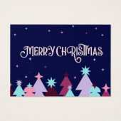 ブルーモダンピンクメリークリスマスギフトカード (正面)